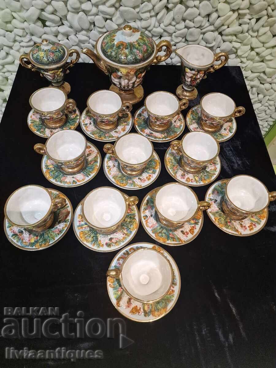 Σερβίτσιο καφέ σαν καινούργιο, 27 τεμαχίων, χειροποίητο και ζωγραφισμένο με τιμή € 400.00 | 782.33 BGN