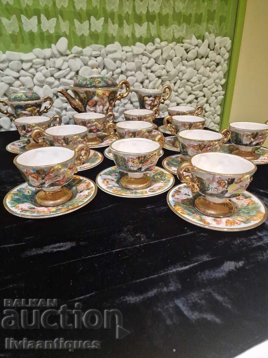 Δημοπρασία Σερβίτσιο καφέ σαν καινούργιο, 27 τεμαχίων, χειροποίητο και ζωγραφισμένο