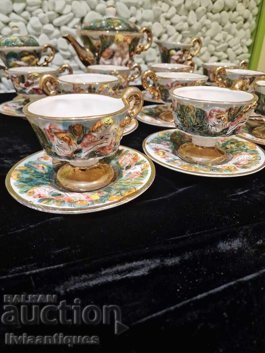 Παράδοση Σερβίτσιο καφέ σαν καινούργιο, 27 τεμαχίων, χειροποίητο και ζωγραφισμένο