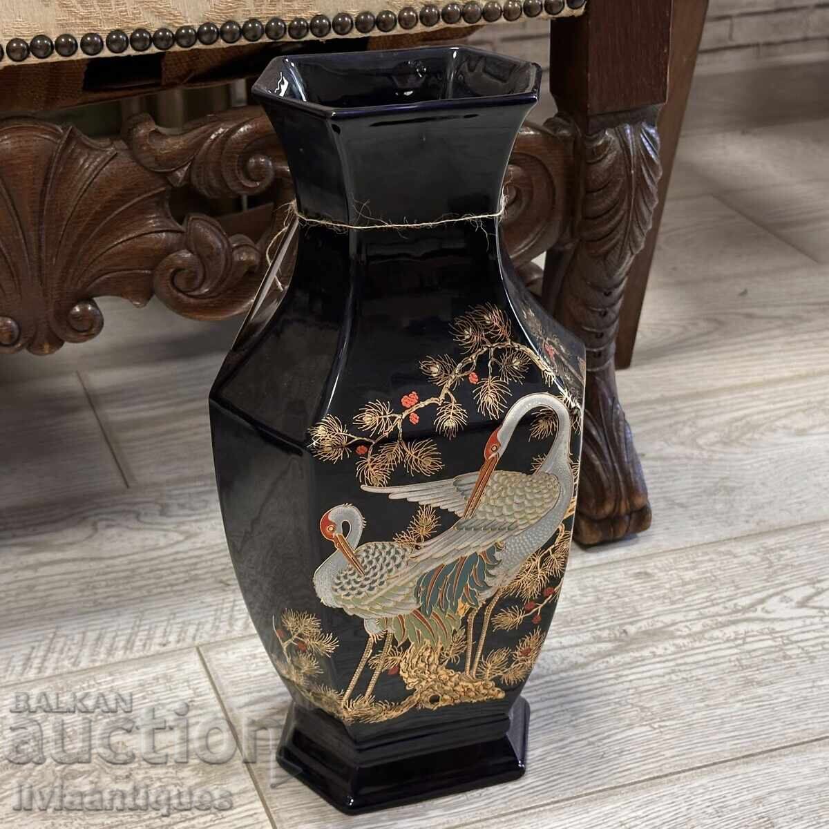 Κομψό κεραμικό βάζο Décor Exclusiv σαν καινούργιο με χειροποίητη διακόσμηση