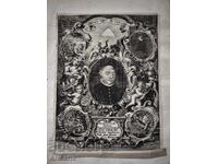 Gravură barocă de cupru extrem de rară din 1672