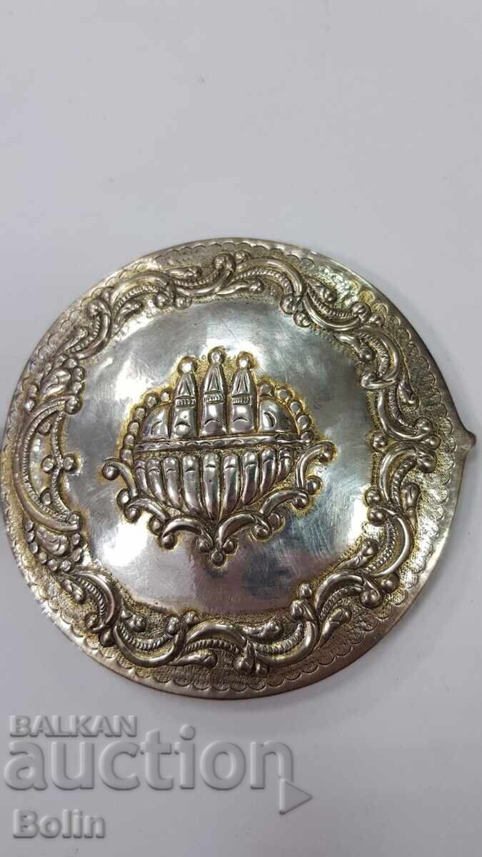 Auction  Rare multi-row silver Revival-era clasp, clasps with Monasteries