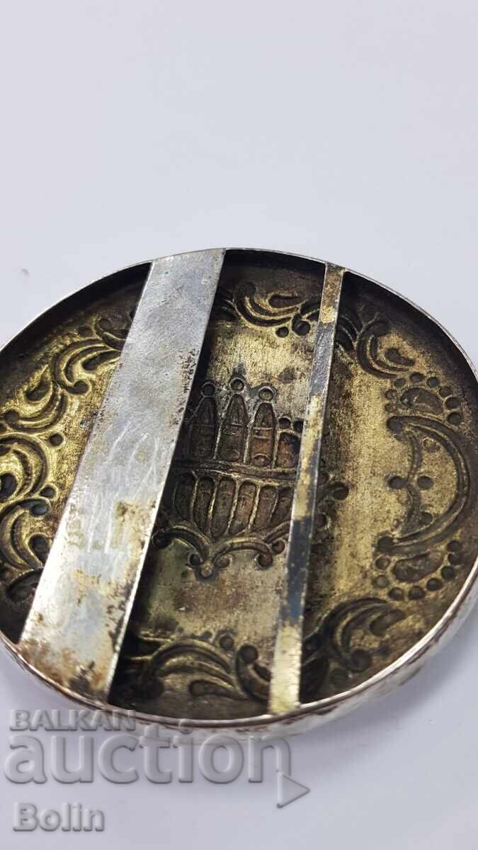 Rare multi-row silver Revival-era clasp, clasps with Monasteries - 7