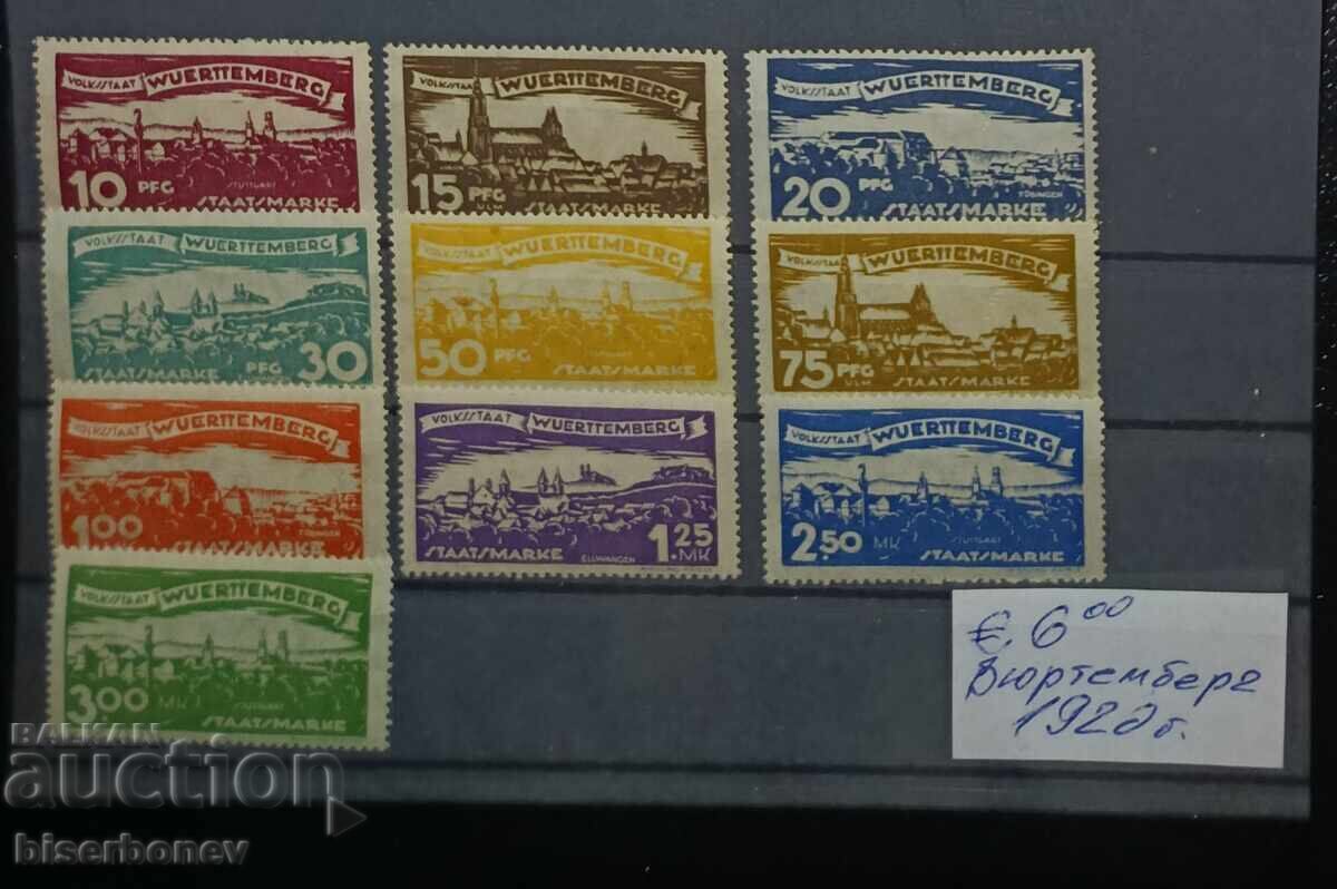 Germania, Württemberg, urme de timbre filatelice