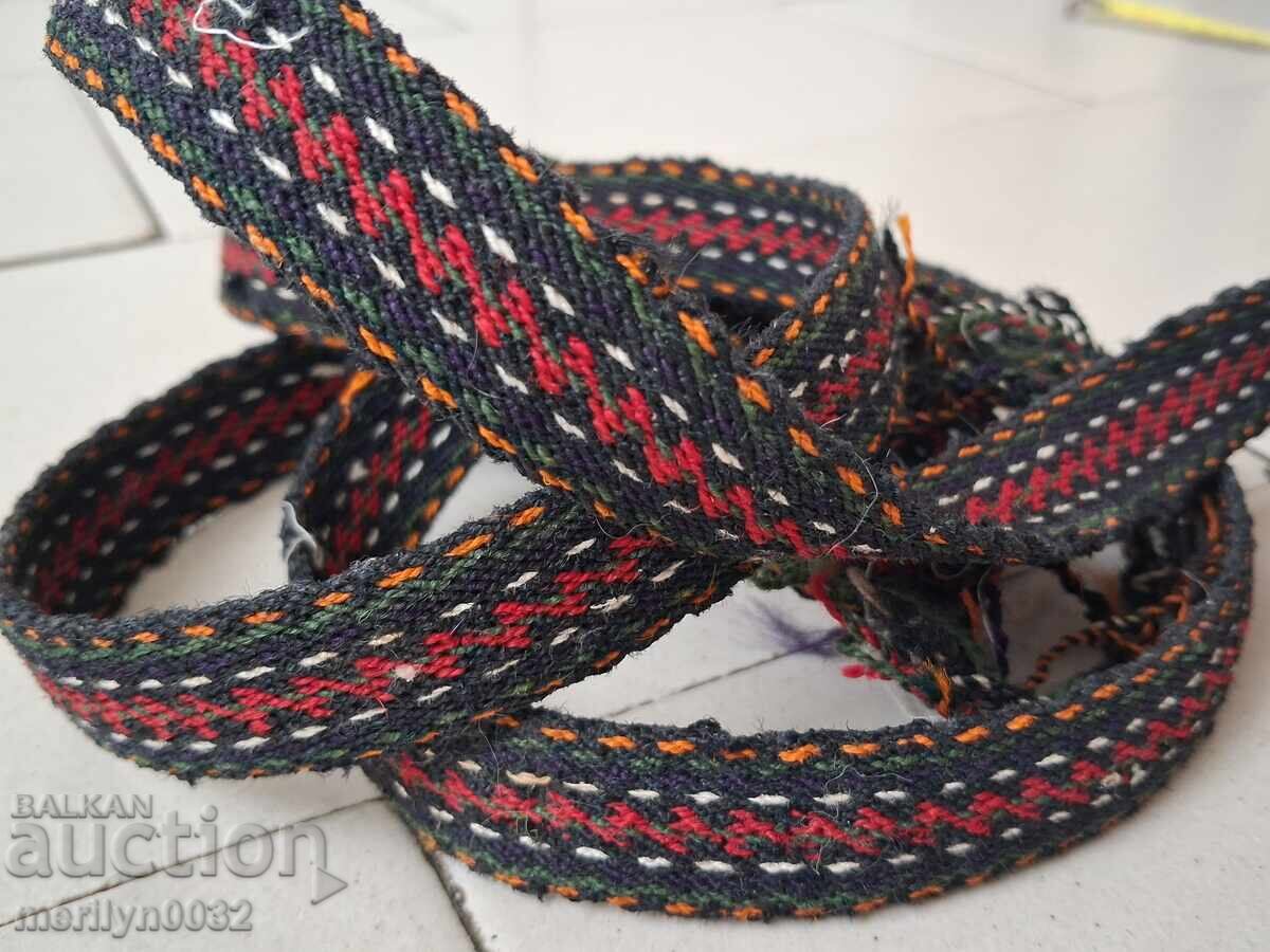 Παλιό χειροποίητο πλεχτό ζωνάκι 2 μ. ζώνη κορσέ παραδοσιακή φορεσιά - 5