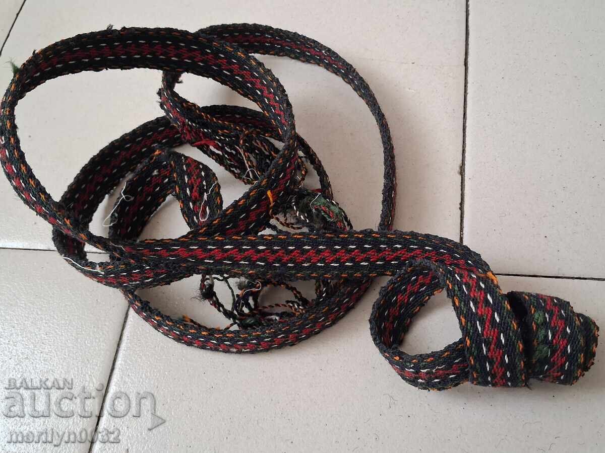 Παλιό χειροποίητο πλεχτό ζωνάκι 2 μ. ζώνη κορσέ παραδοσιακή φορεσιά - 6