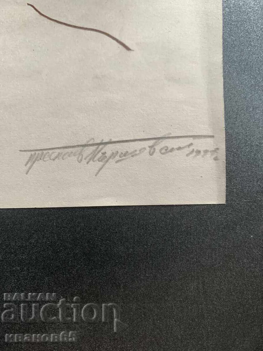 Auction  Portrait drawing by Preslav Karshovski