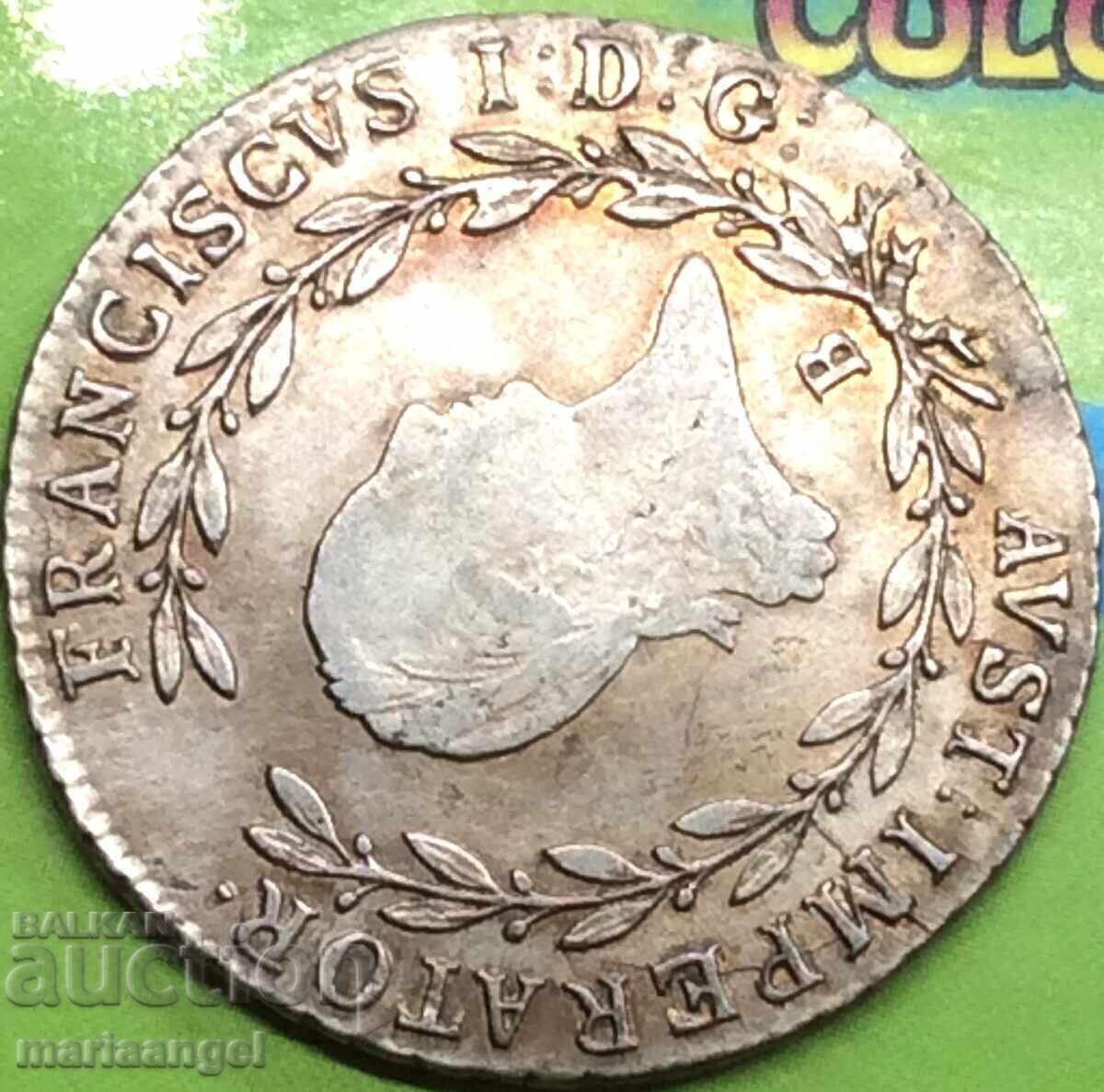 20 kreuzers 1815 Austria V-Kremnitz argint Aur Patina - 6