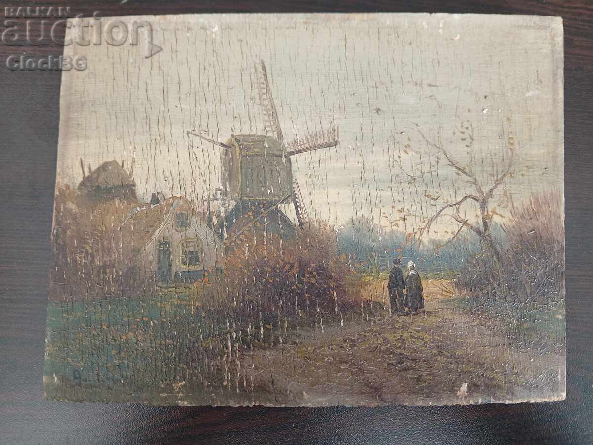 Tablou antic în ulei