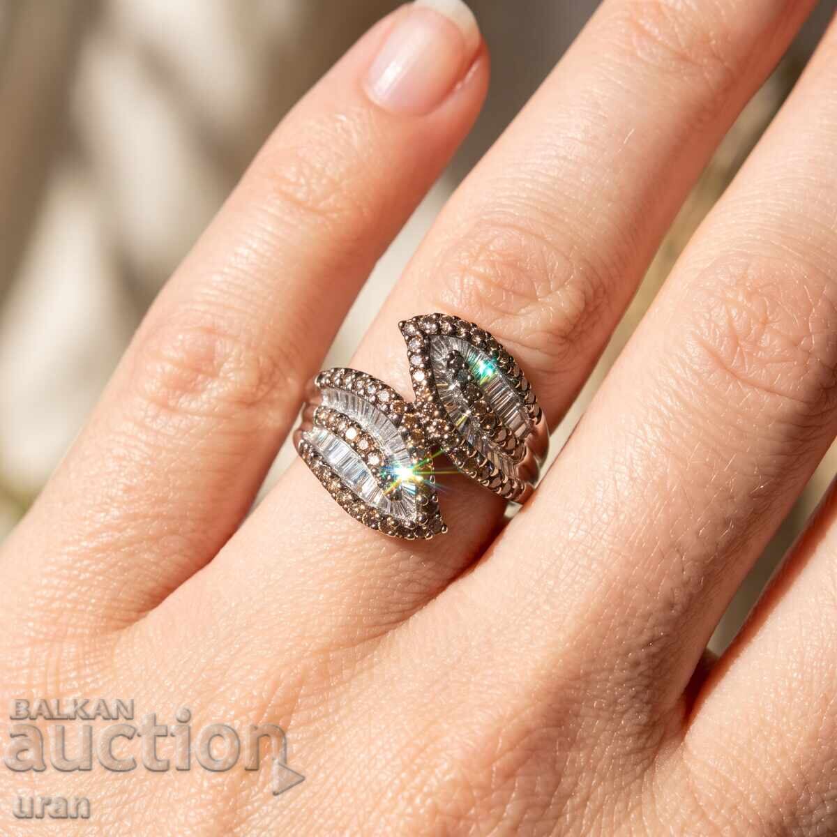 Auction  New Gold Ring with 2.08ct Natural Diamonds