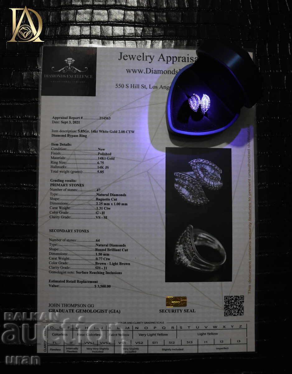 Delivery of New Gold Ring with 2.08ct Natural Diamonds