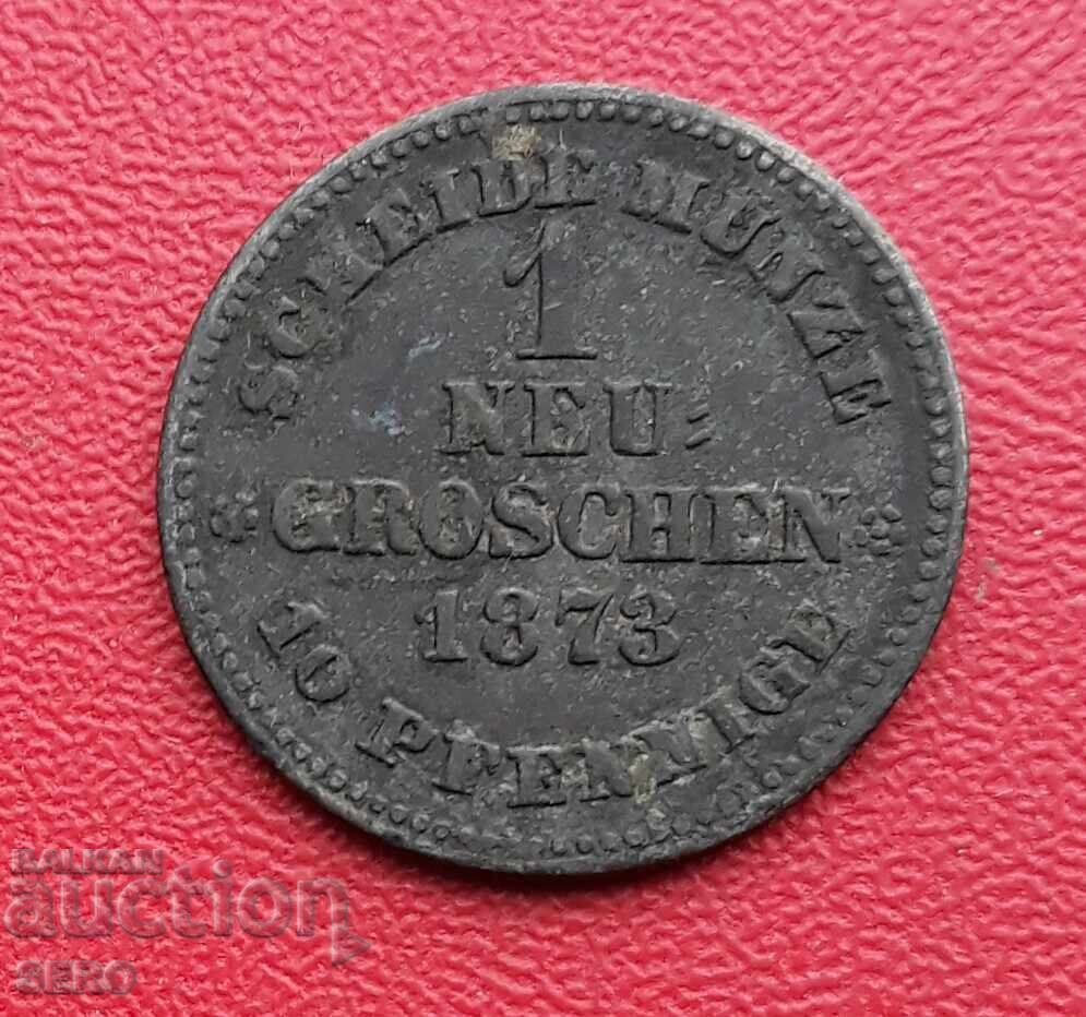 Германия-Саксония-1 нов грош 1873-мн.хубаво запазен