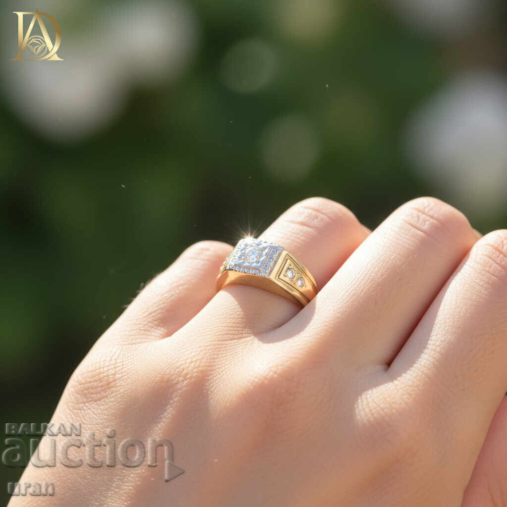 Винтидж Френски Златен Пръстен с 0.37кт Естествени Диаманти с цена € 1200.00 | 2347.00 лв.