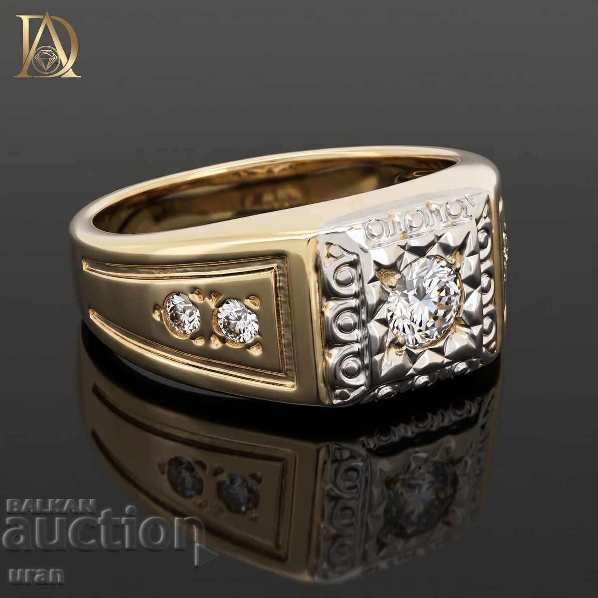 Inel vintage francez din aur cu diamante naturale de 0.37ct cu preț € 1200.00 | 2347.00 BGN
