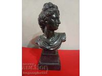 metal bust of Apollo