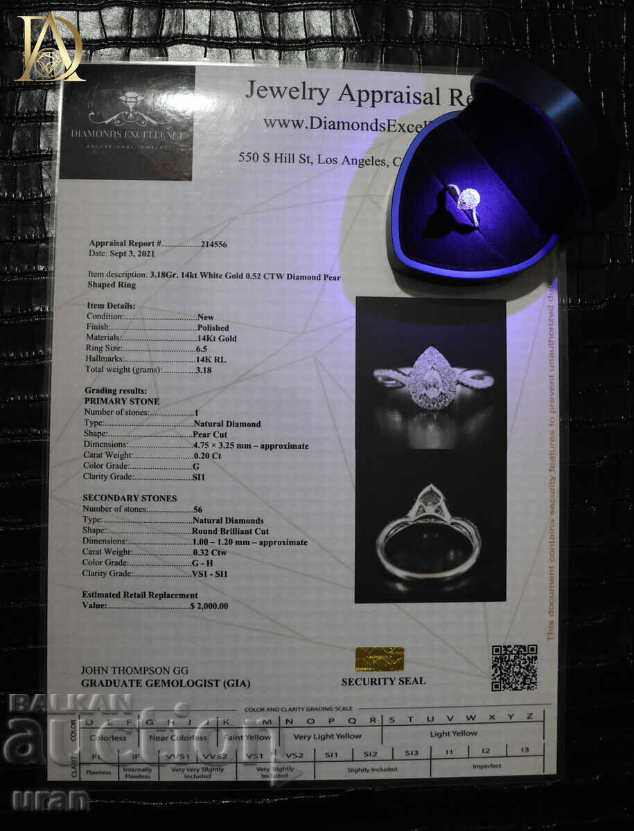 Inel de aur nou cu diamante naturale de 0,52 ct - 5