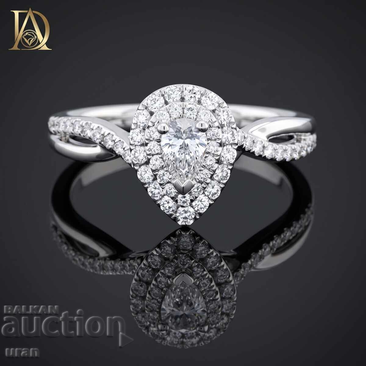 Inel de aur nou cu diamante naturale de 0,52 ct