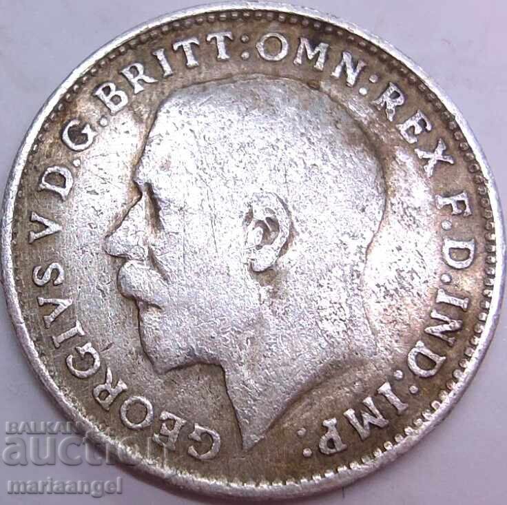 3 Пенса 1926 Великобритания сребро Патина - 6