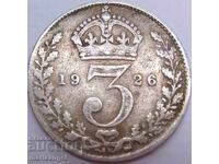 3 Pence 1926 Great Britain Silver Patina