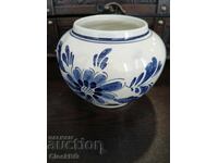 Hand-painted Dutch Delft-style blue & white pottery