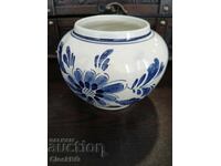 Hand-painted Dutch Delft-style blue & white pottery