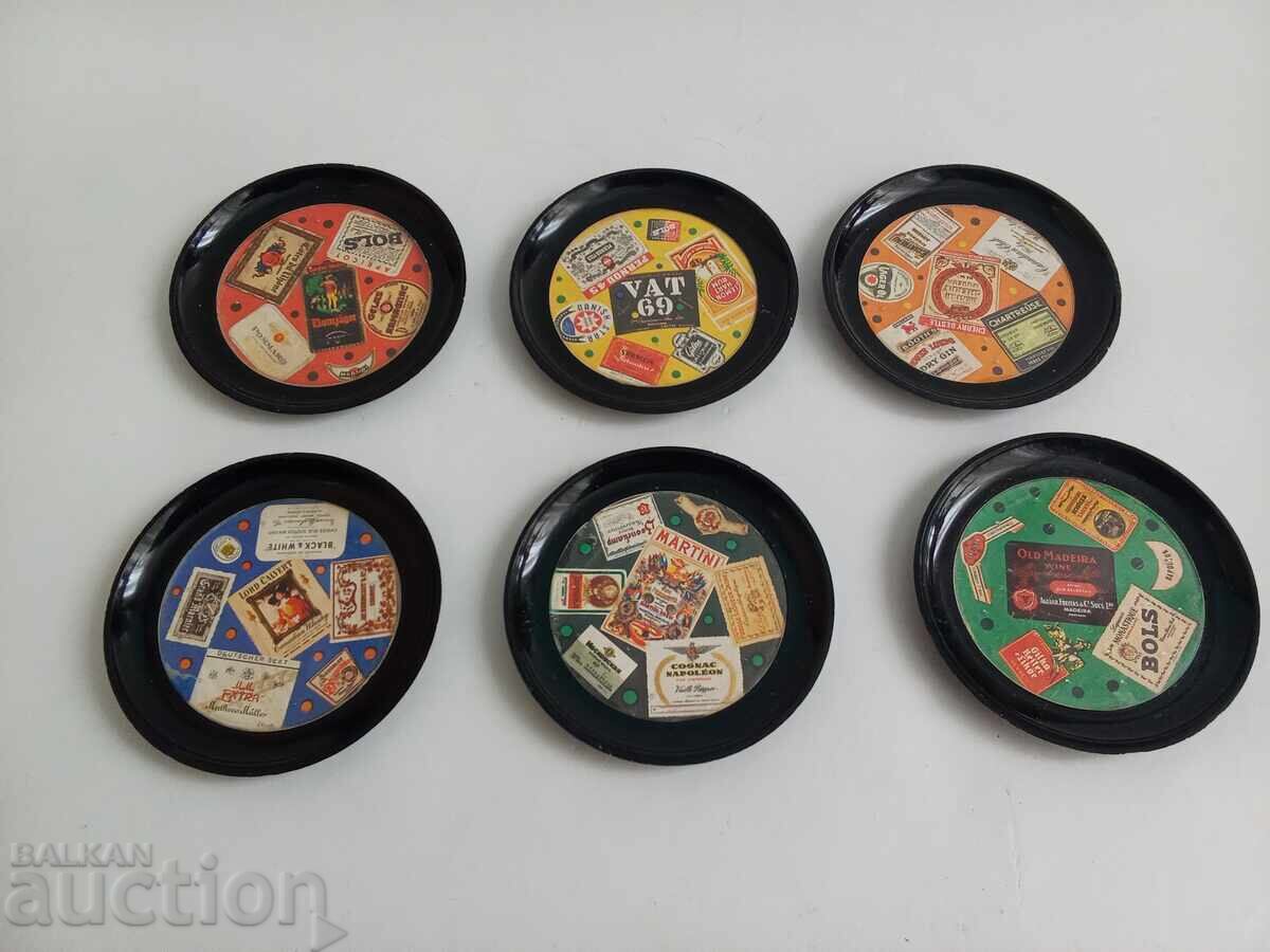Auction  Set of 6 vintage coasters from the 50s