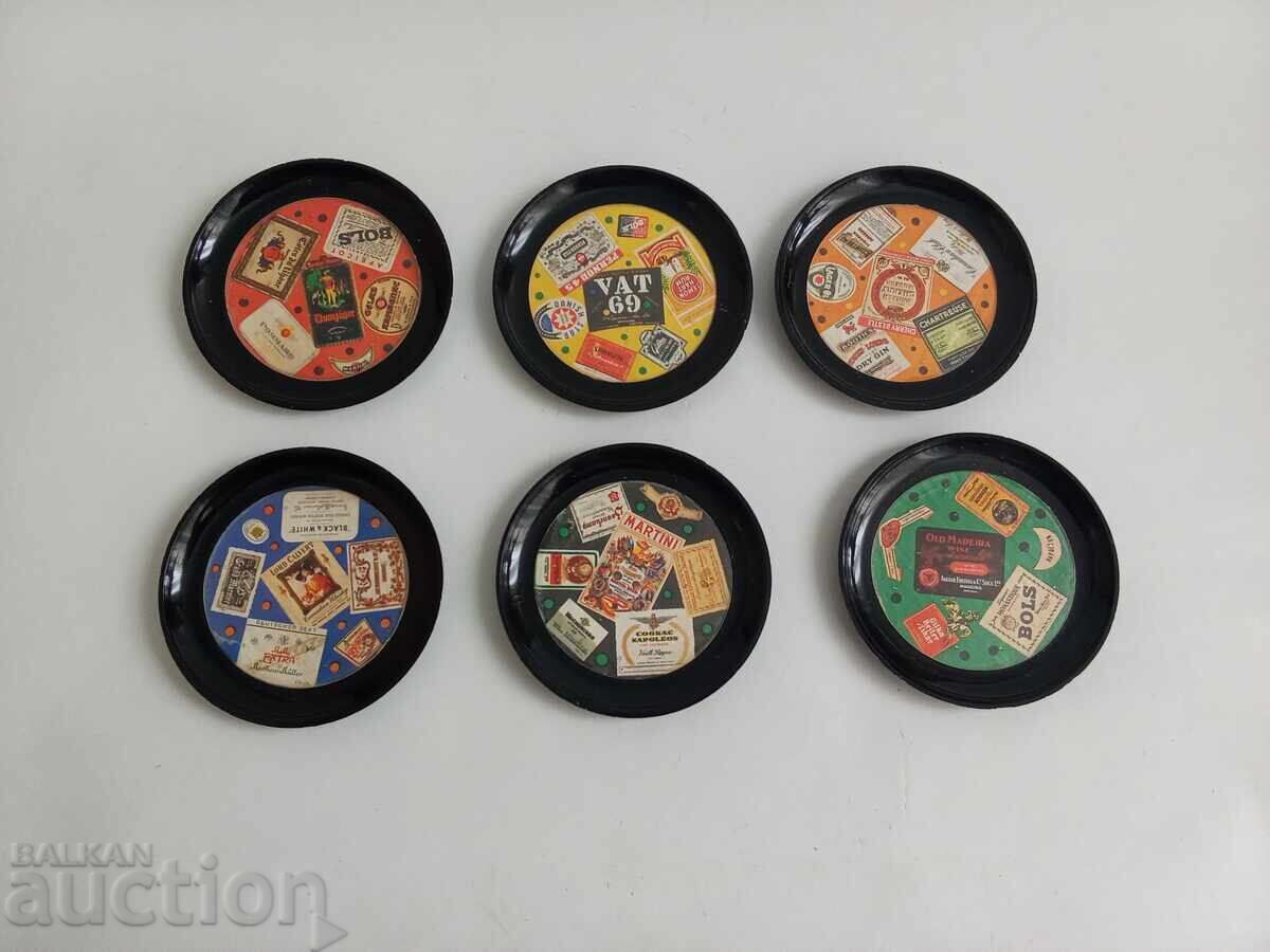 Set of 6 vintage coasters from the 50s - 6