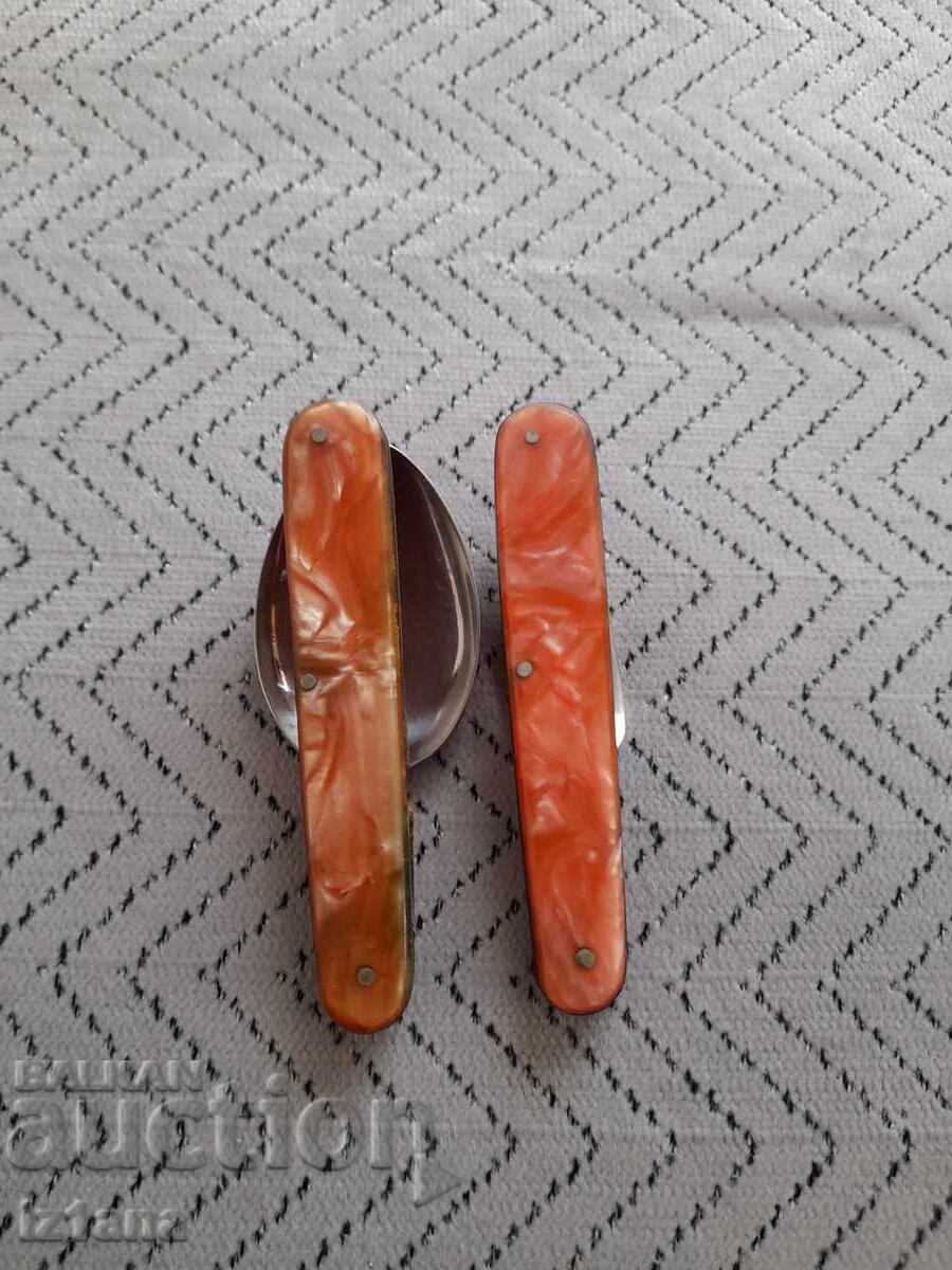 Стари сгъваеми вилица и лъжица П.Денев с цена € 53.00 | 103.66 лв. Стари сгъваеми вилица и лъжица П.Денев с цена € 53.00 | 103.66 лв.