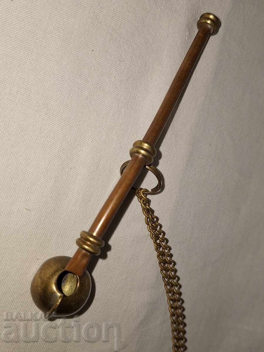 Fluier de bocman vechi, din bronz - 5