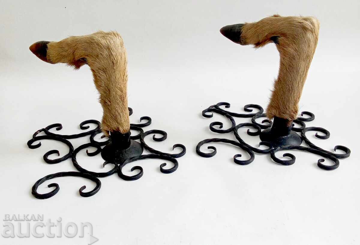French vintage pair of deer hooves / gun rack / tack with price € 115.00 | 224.92 BGN