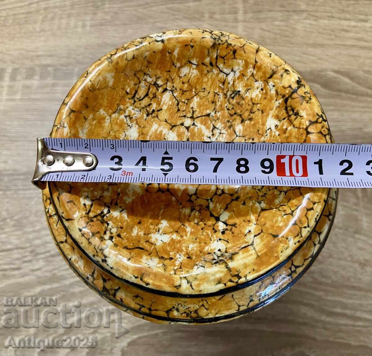 Livrarea Cassolette (suport de inele) Art Deco din ceramică faianță belgiană Livrarea Cassolette (suport de inele) Art Deco din ceramică faianță belgiană