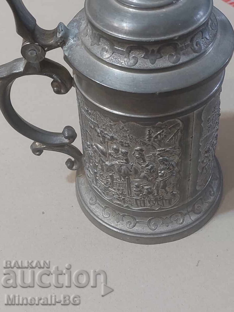 Old pewter beer mug