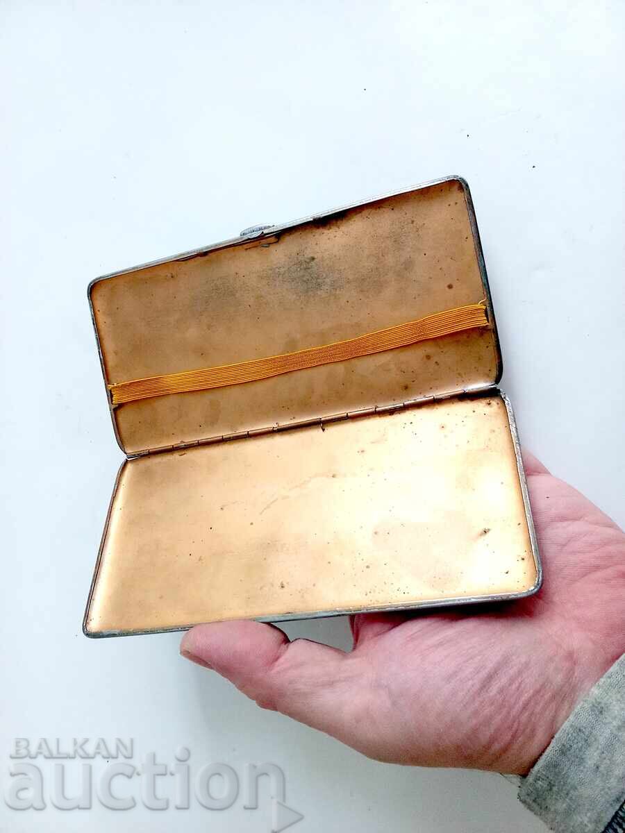 Ladies' large cigarette case, silver-plated and gold-plated - 5