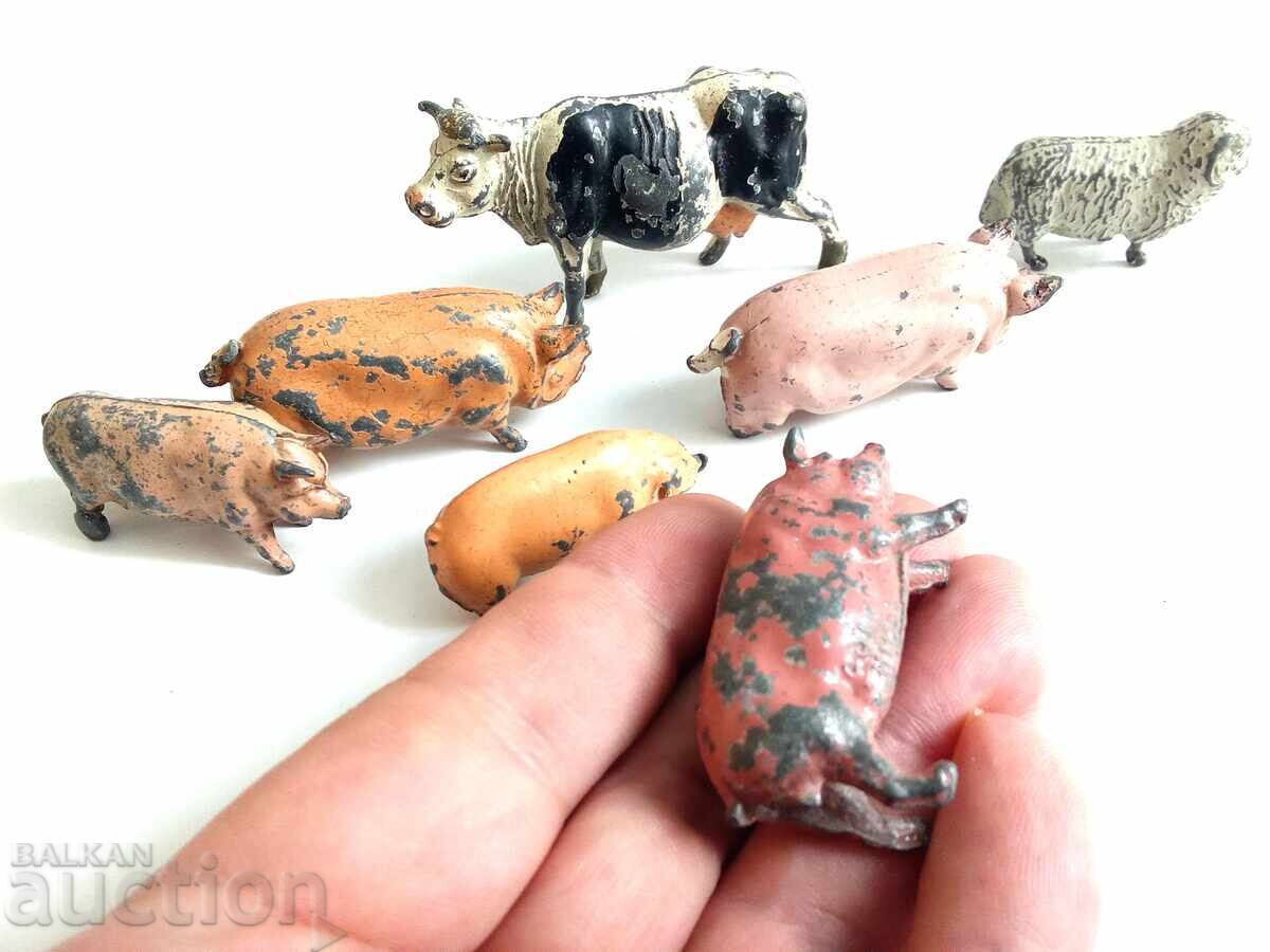 Livrarea Lot de job vintage metal britanic / J Hill Cow Horse Pig Mix