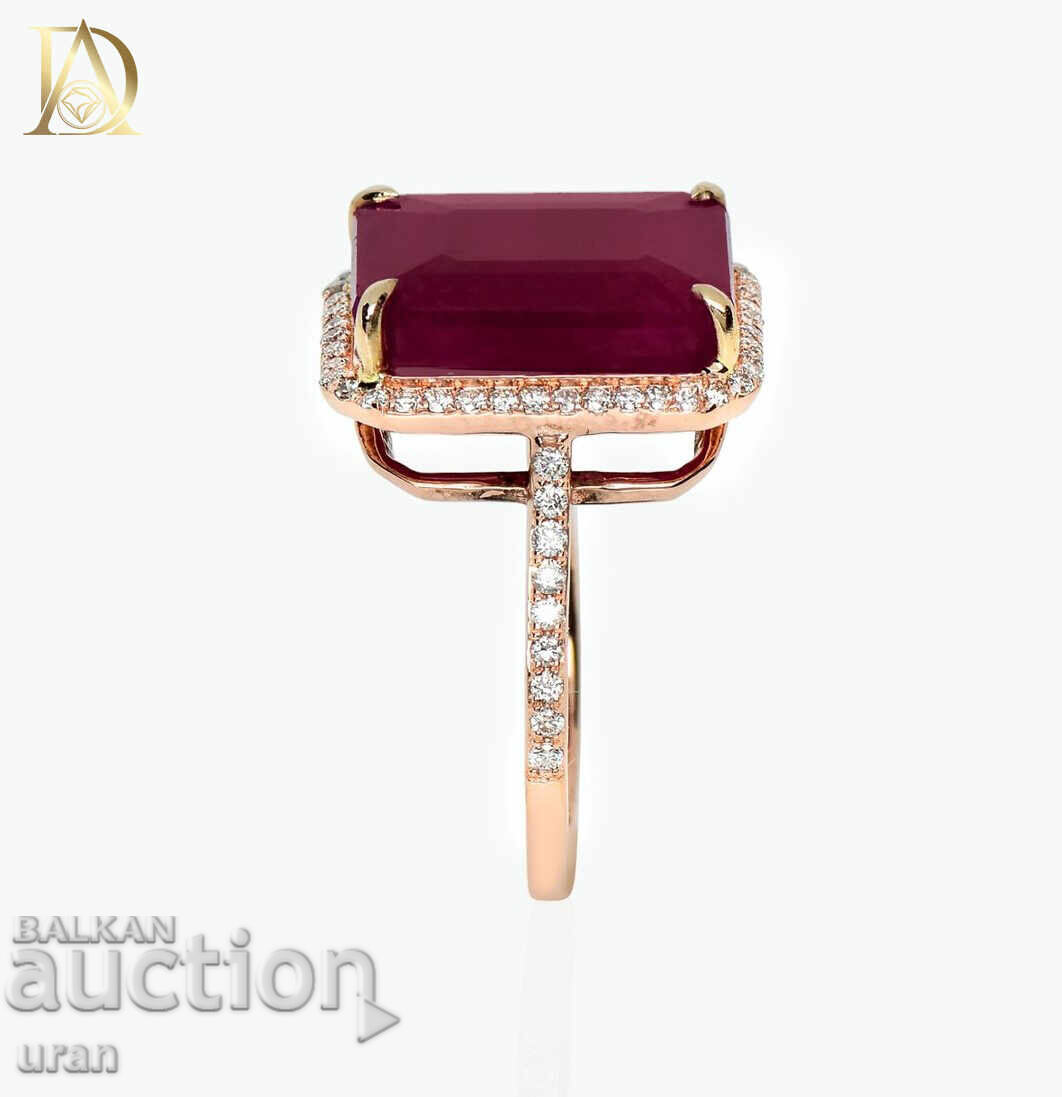 Παράδοση Νέο Χρυσό Δαχτυλίδι με 7.47ct Φυσικό Ρουμπίνι και 0.26ct Φυσικό