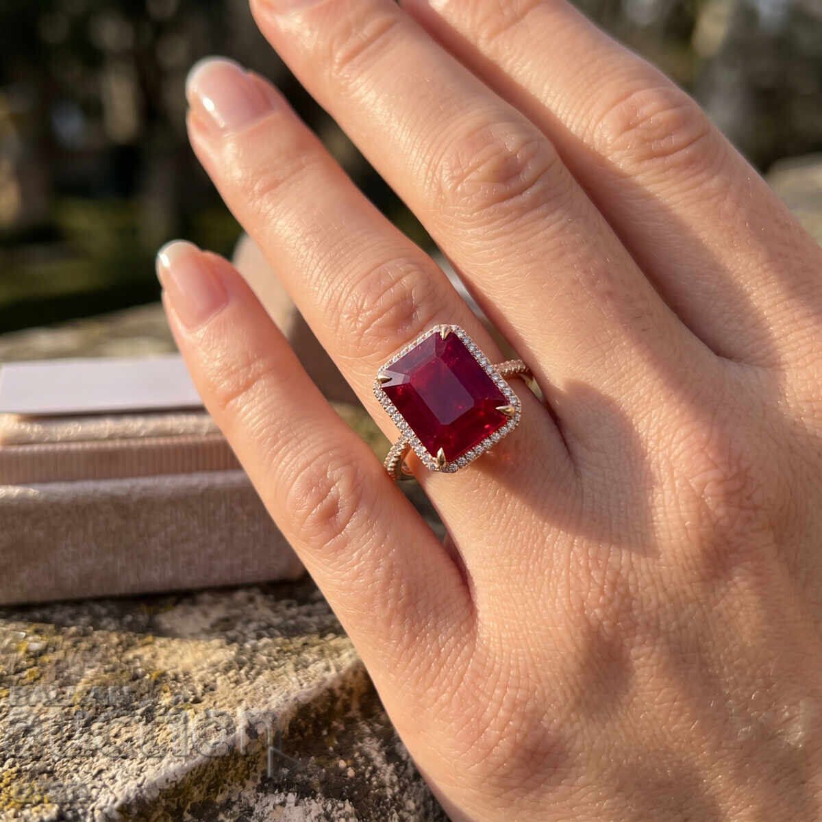 Παράδοση Νέο Χρυσό Δαχτυλίδι με 7.47ct Φυσικό Ρουμπίνι και 0.26ct Φυσικό