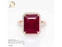 Nou Inel de Aur cu 7.47ct Rubin Natural și 0.26ct Diamante Naturale