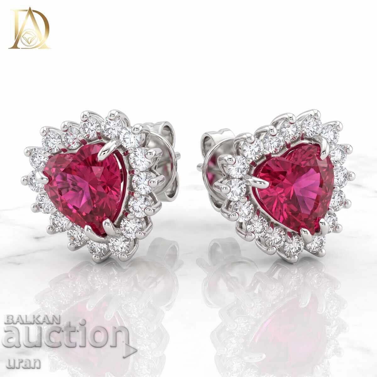 New Gold Earrings with 2.00ct Natural Rubies and 0.38ct Natural Diamonds with price € 2000.00 | 3911.67 BGN
