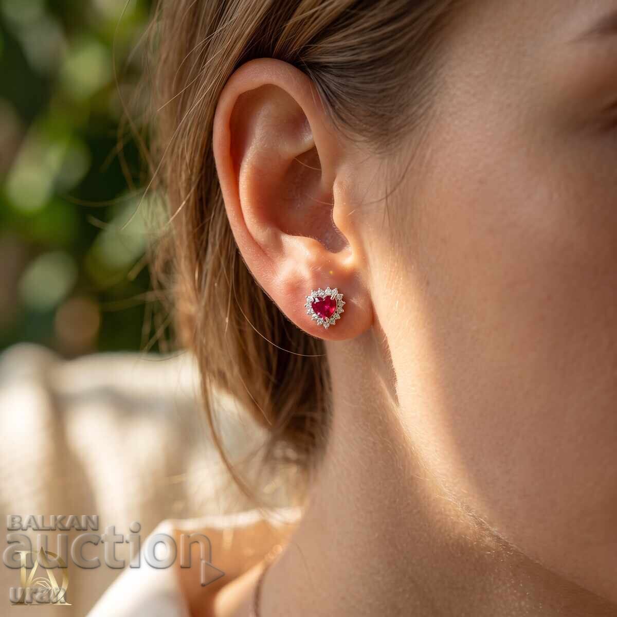 Delivery of New Gold Earrings with 2.00ct Natural Rubies and 0.38ct Natural Diamonds