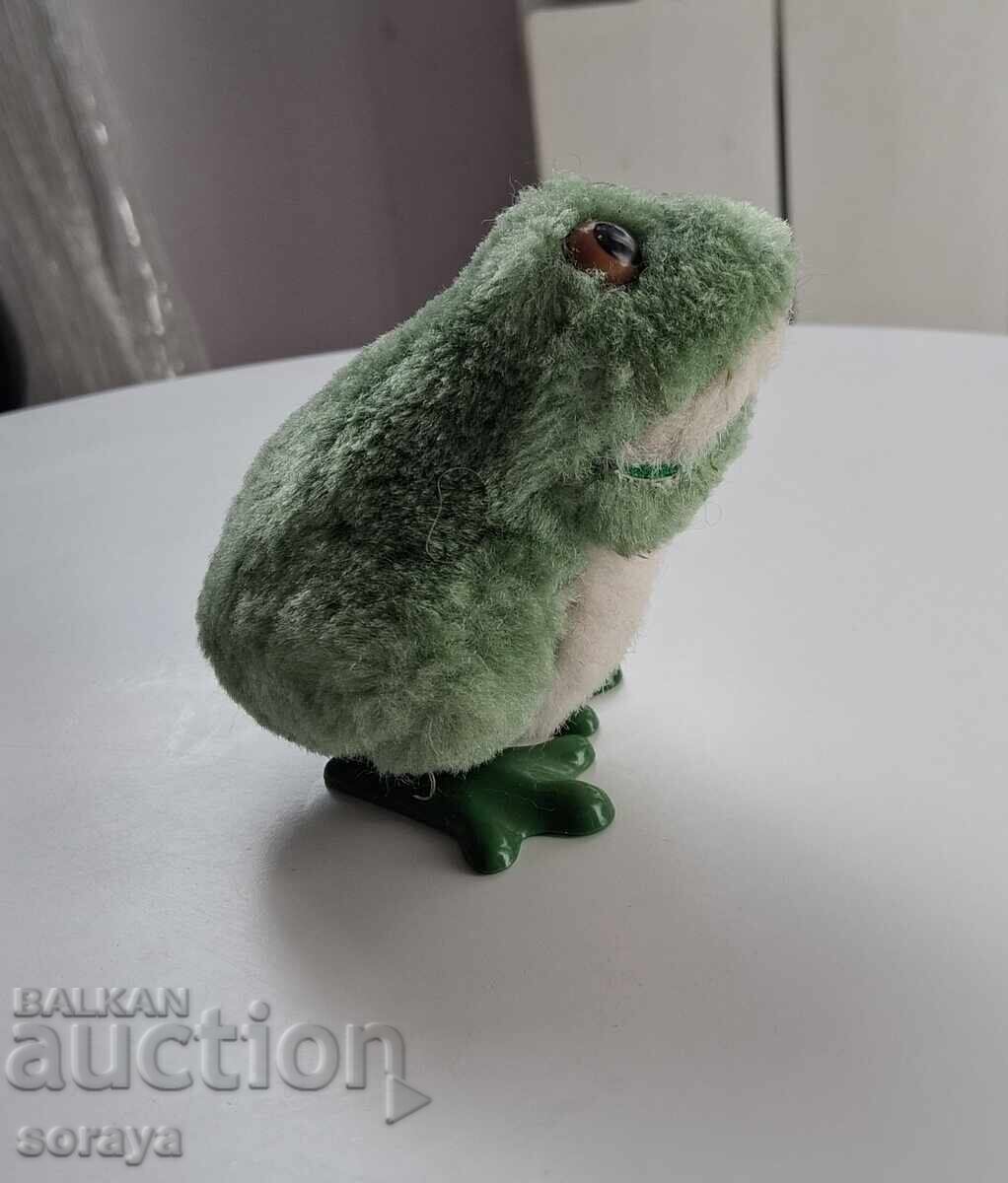 Παλιό παιδικό παιχνίδι, βατραχάκι που πηδάει με κούρδισμα - 6