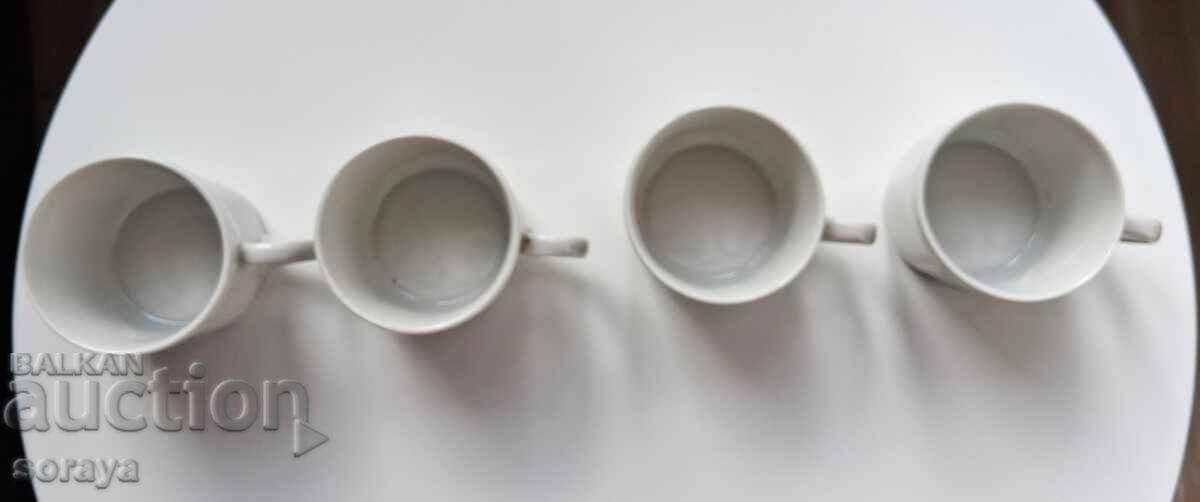 4 cești vechi de porțelan pentru cafea de la hotel Rila din Sofia cu preț € 4.00 | 7.82 BGN