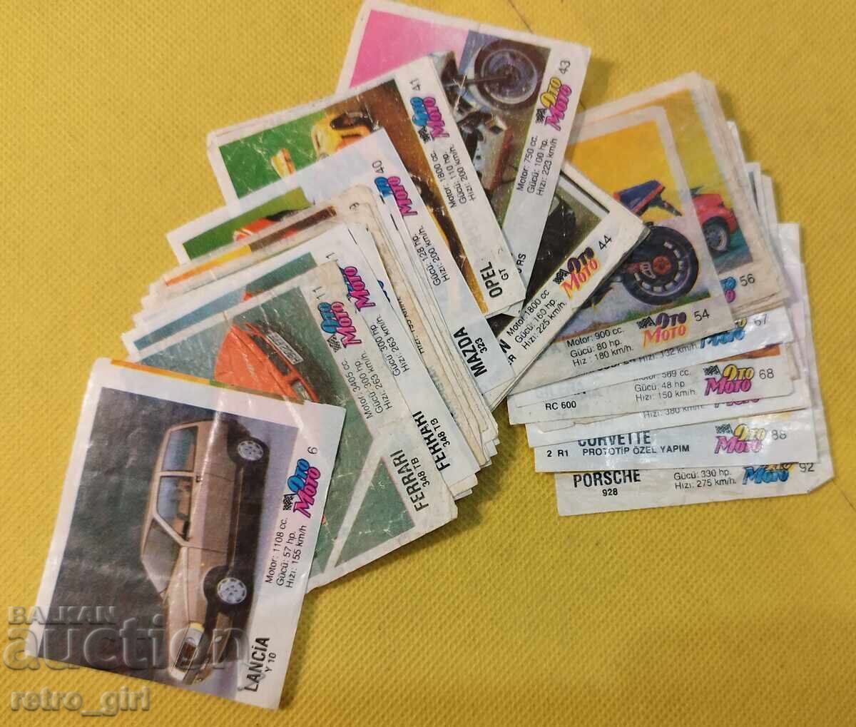 Παλιά καρτ-ποστάλ από τσίχλες "Otomoto" Παλιά καρτ-ποστάλ από τσίχλες "Otomoto"