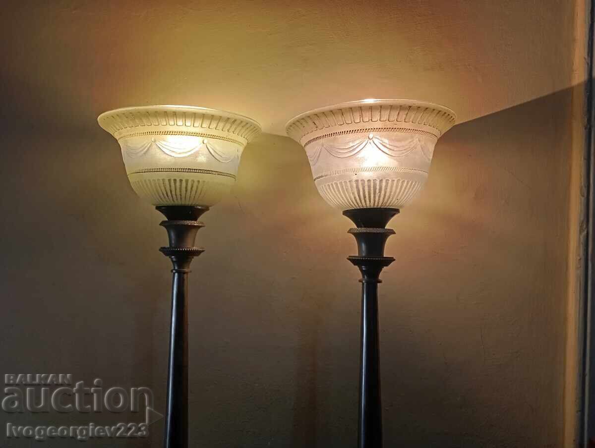 Pair of vintage parquet lamps - 5