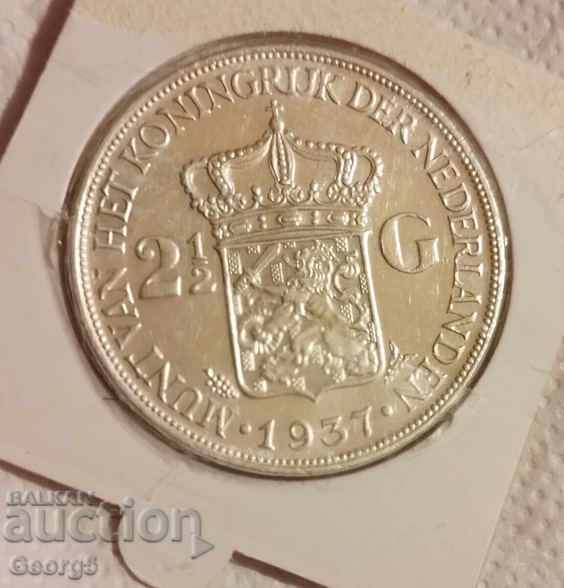 2 1/2 guldeni 1937 Argint