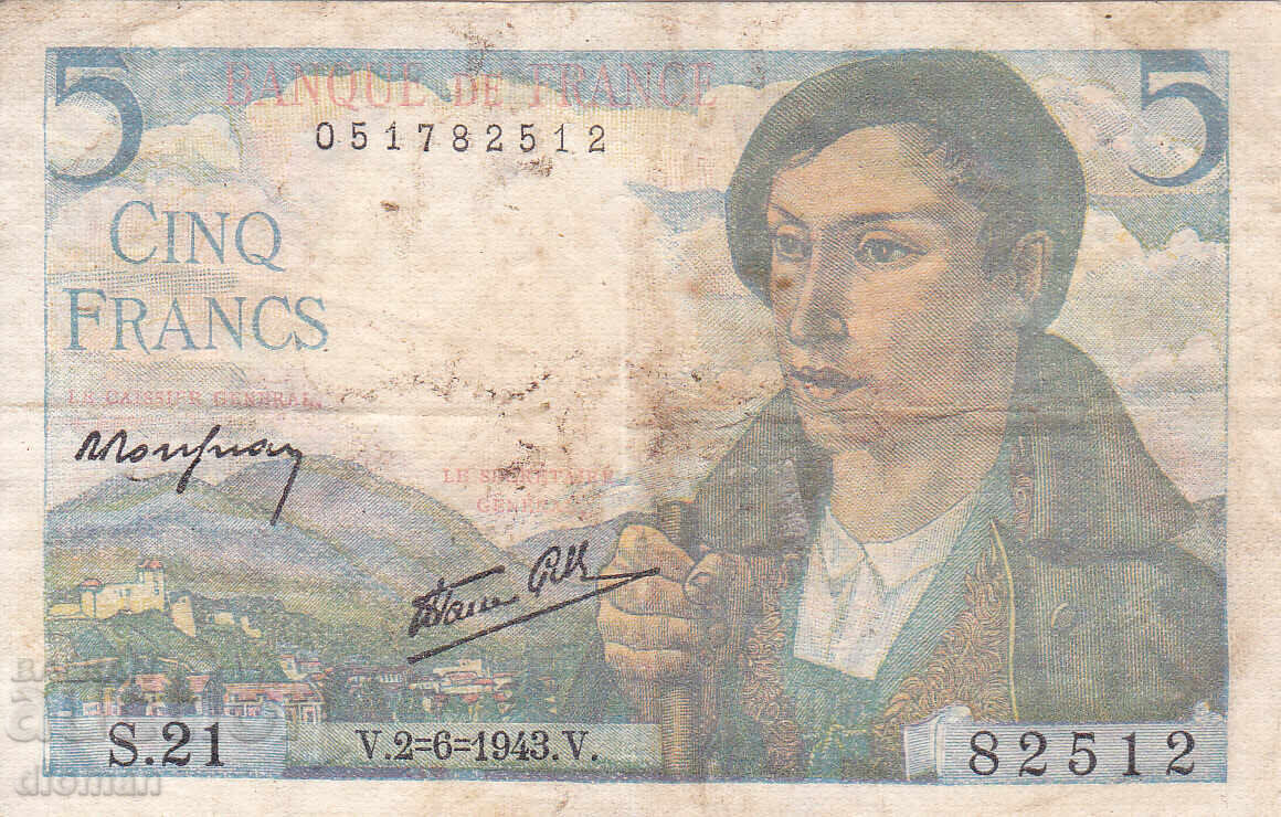 dioman - FRANȚA - 5 FRANCI - 1943g