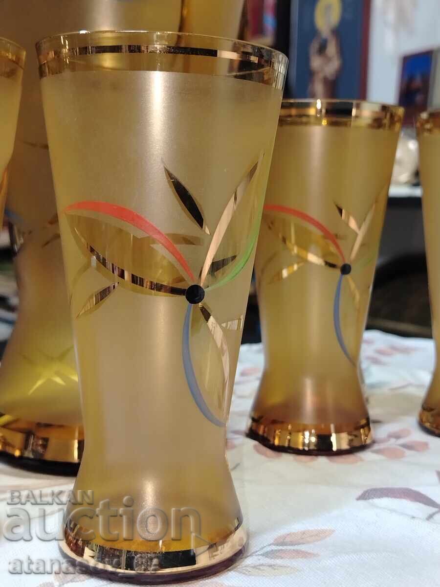 Set de ceai + 6 cești din sticlă colorată - 7