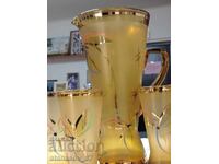 Σερβίς κανάτα + 6 ποτήρια χρωματιστό γυαλί