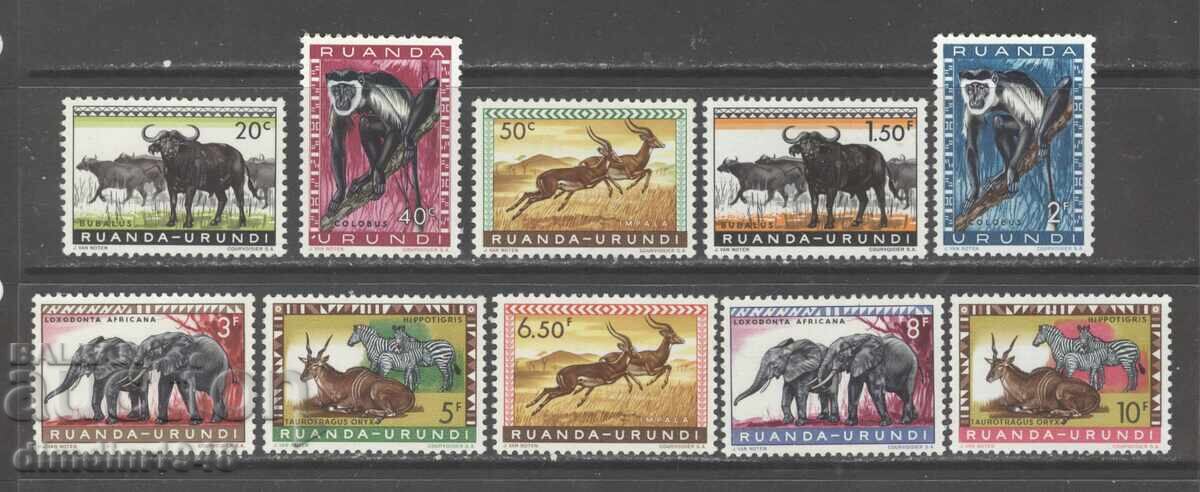 Rwanda Urundi - Fauna, clean, original gum, no hinges