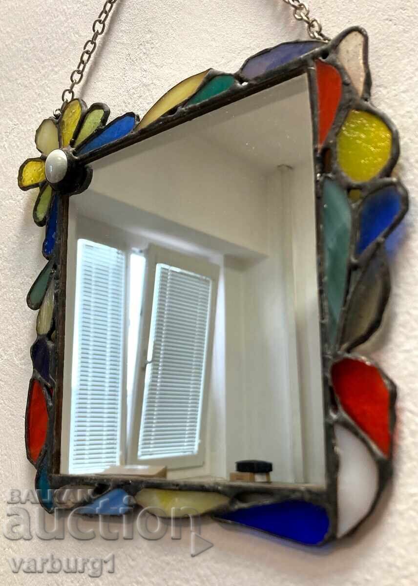 Καθρέφτης με βιτρώ πλαίσιο Καθρέφτης με βιτρώ πλαίσιο