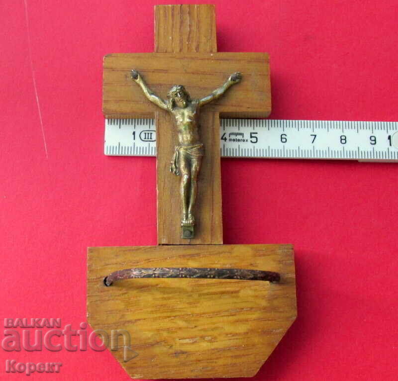 Cruce catolică veche, crucifix de perete - 7